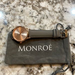 Monroe SoleRose Charcoal Leather Watch